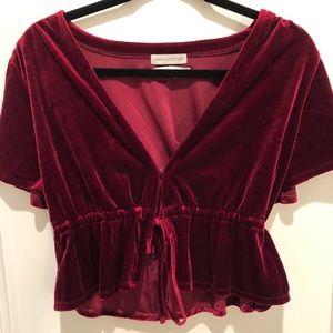 Red Velvet Mini Peplum Top